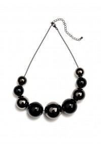 Silver and black Necklace