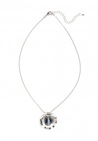 Necklace with navy blue pearl
