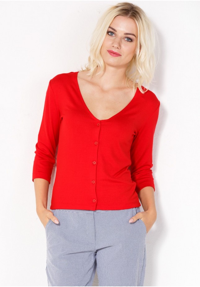 Red Sweater with V-neckline