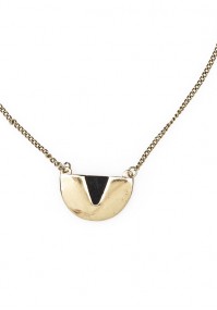 Necklace with black triangle in a semi-circle