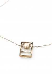 Necklace with ball in squares
