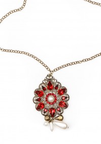 Necklace with red flower