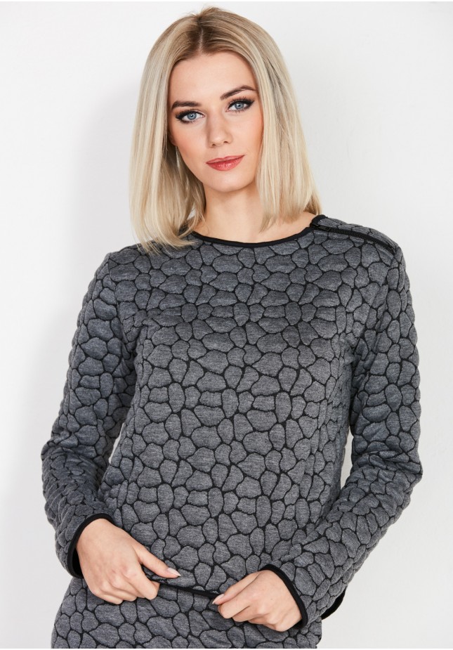 Gray quilted Blouse