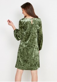 Zielona Welurowa Sukienka
