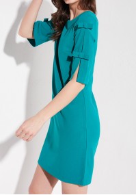 Turquoise plain dress
