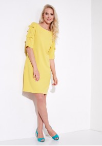 Żółta Sukienka z kokardkami