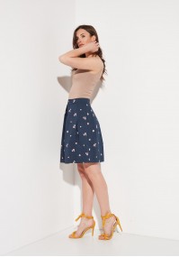 Flowery navy skirt