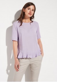 Lilac blouse with a frill