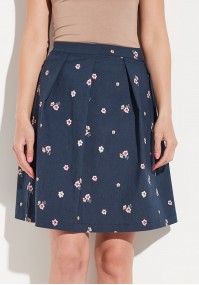 Flowery navy skirt