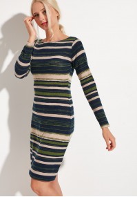 Comfortable Dress with green stripes