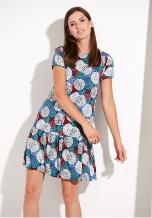 Smock dress with dots