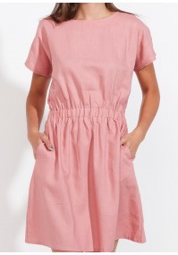Pink linen dress