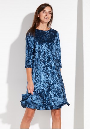 Velor Dress with Frill