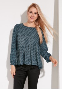 Blouse with asymmetrical frill