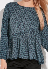 Blouse with asymmetrical frill
