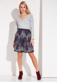 Navy blue Skirt with pleat