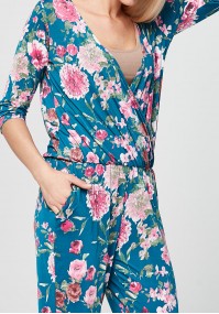 Floral Jumpsuit with envelope neckline