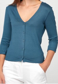 Blue Sweater with V-neckline