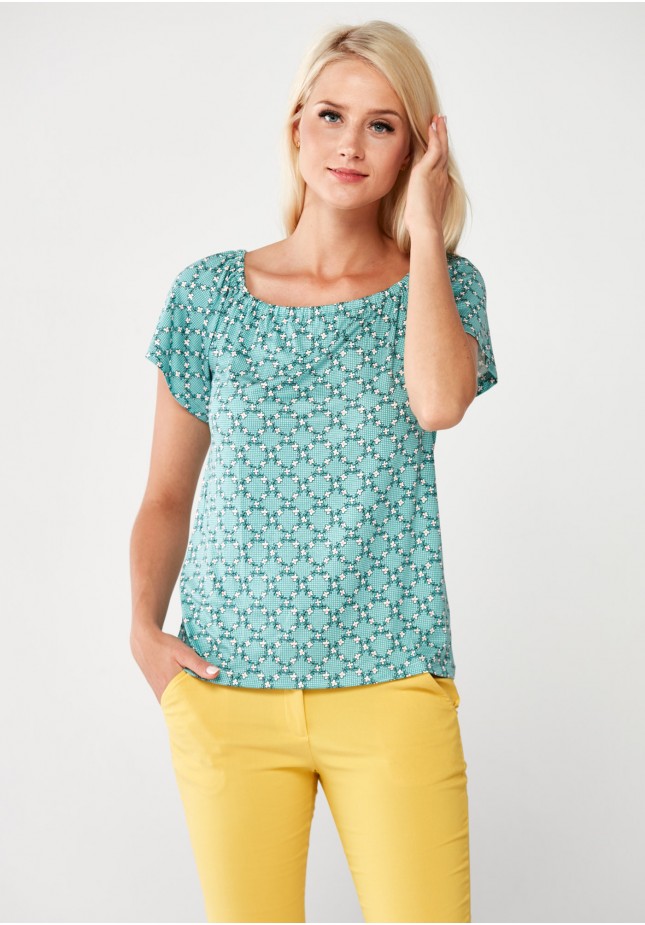 Green Blouse with little flowers