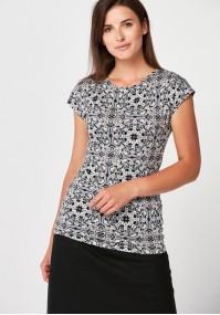 Blouse with grey-black patterns