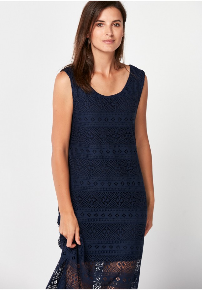 Navy blue dress with lace