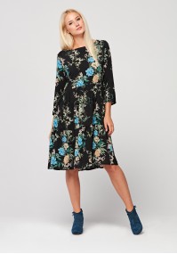Tapered waist dress with flowers