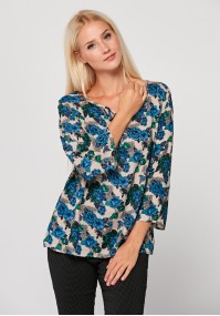 Blouse with blue flowers