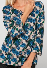 Blouse with blue flowers
