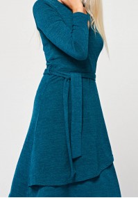 Tied turquoise dress