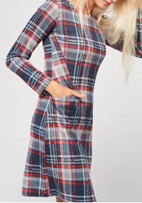 Fitted red checkered dress