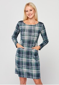 Fitted checkered dress (green)