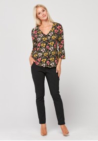 Blouse with colorful flowers
