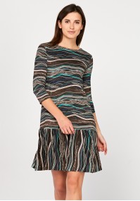 Dress with beige and brown patterns
