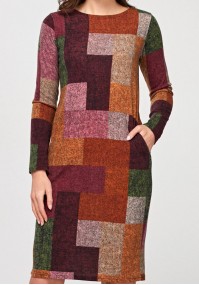 Knitted dress with squares