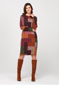 Knitted dress with squares