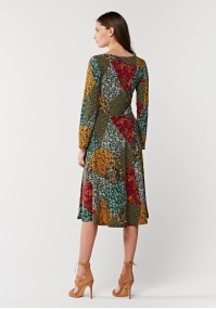 Flared dress with colorful pattern