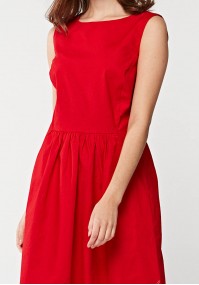 Linen red dress