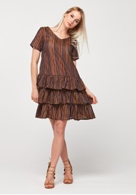 Brown dress with frills