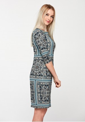 Dress with ethnic pattern