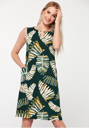 Summer dress with leaves