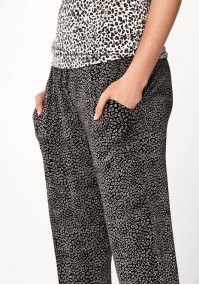 Black animal pattern pants