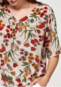 Blouse with red flowers