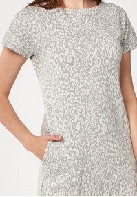 Grey dress with animal print