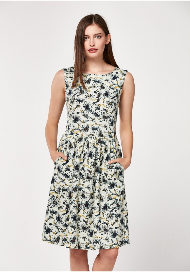 Linen flowery dress