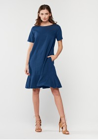 Linen dress with frill
