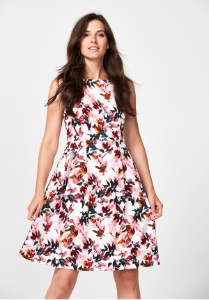 Dress with pink leaves