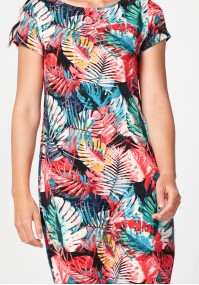 Simple dress with colorful leaves