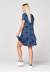 Blue dress with rosettes