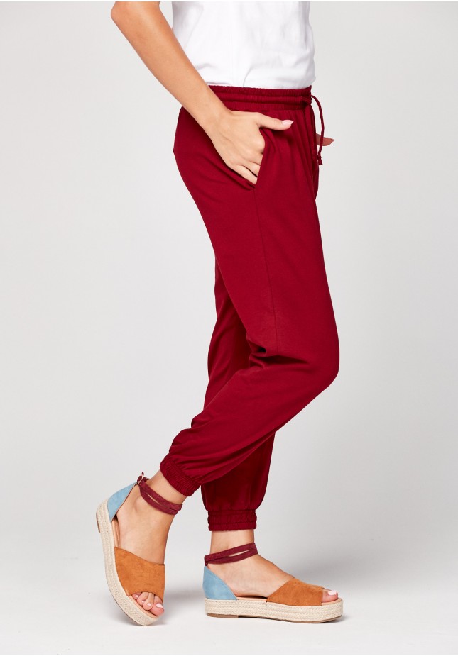 Maroon cotton trousers
