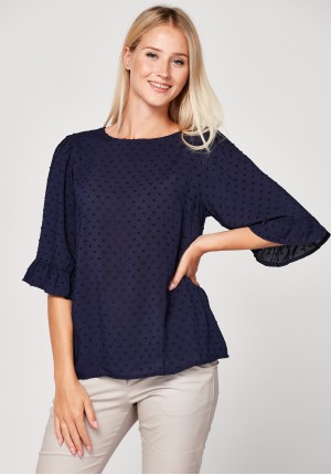 Navy blue summer blouse